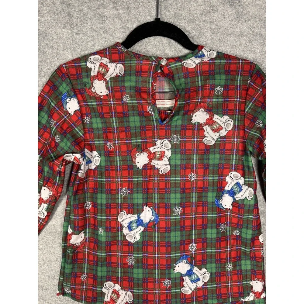 Vintage 90s Candlesticks Girls Size 10 Christmas Polar Bear Plaid New W/O Tags